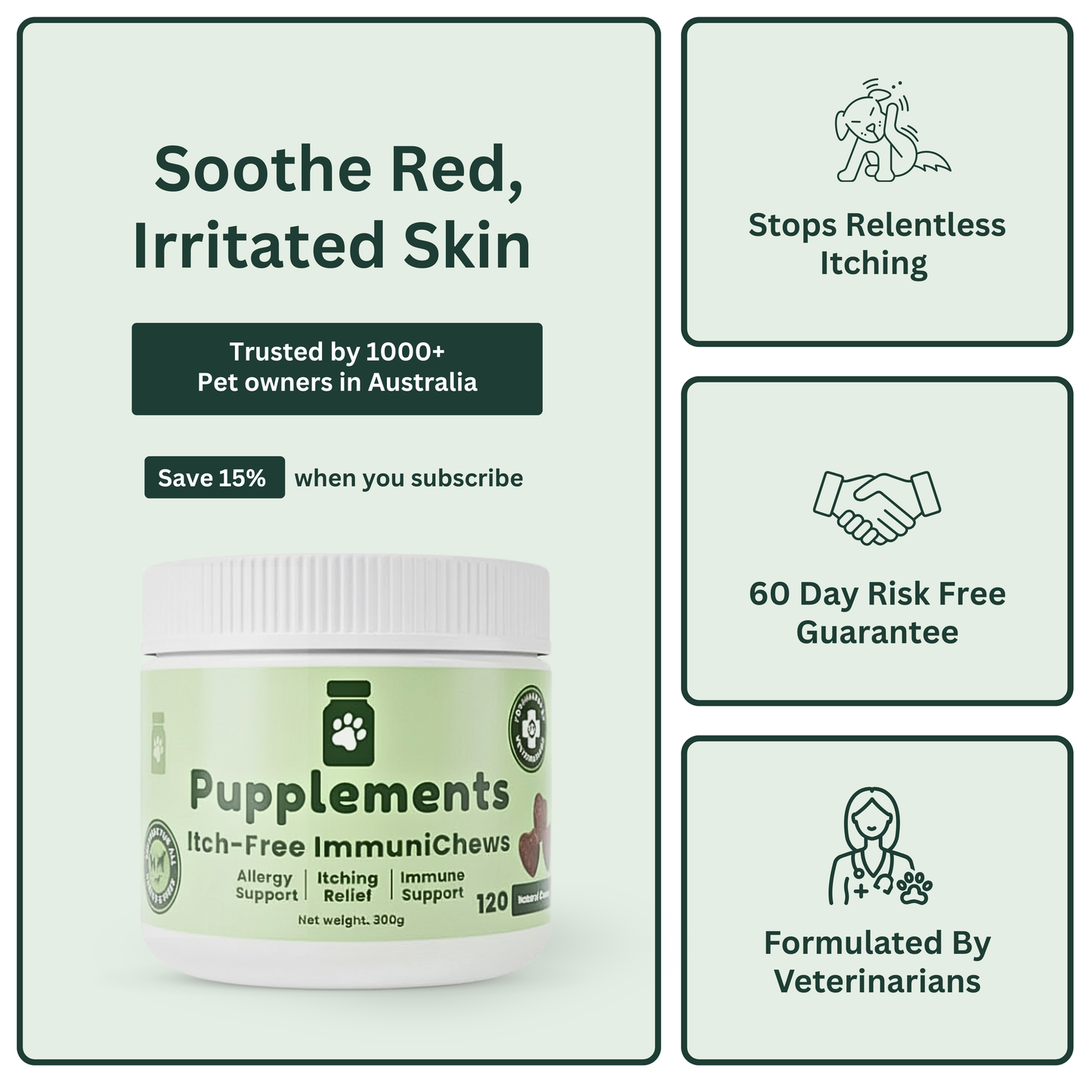 120 Itch Free Probiotic Chews